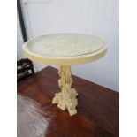 Resin Opium table with glass top (glass is chipped) H50cm approx