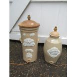 French water filters converted to lamp bases. Tallest H62cm approx