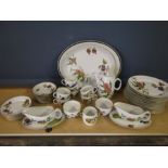Royal Worcester 'Evesham' collection comprising 12 dinner plates, 6 tea plates, 7 tea cups and