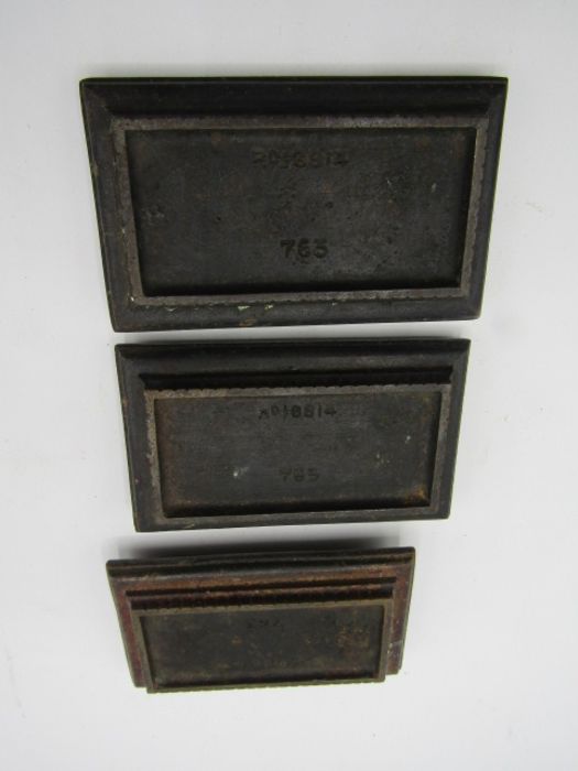 3 heavy brass plaques - Image 3 of 4