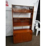Retro display cabinet with 2 sets of sliding glass doors and sliding wooden doors to base H170cm