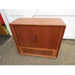 Retro cupboard with tambour doors H79cm W87cm D38cm approx