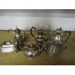 Collection of metal teapots