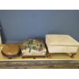 3 vintage stools, one re-covered