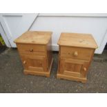 Pair of pine bedside cabinets