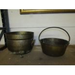 Brass handled pan and bucket