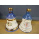 Bells whiskey in Wade decanters - The Queen Mothers 80th and 100th birthdays. sealed