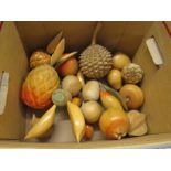 A box of wooden fruit