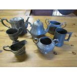 Metalware- pewter pots and tankards