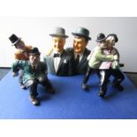 3 Laurel & Hardy figures