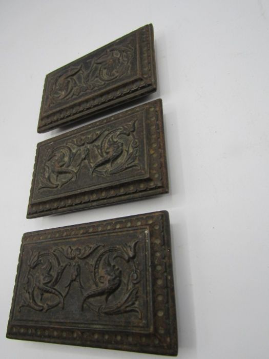 3 heavy brass plaques - Image 2 of 4