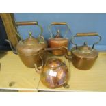 4 copper kettles