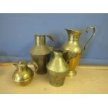 4 brass jugs