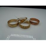 4x gold 9ct rings, 12.25g