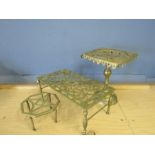 Brass kettle stand and 2 trivets