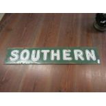 Original enamel 'southern' railway sign 26" long