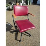 Olymp vintage 60's adjustable barbers/desk chair with vinyl seat