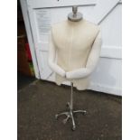 Vintage male mannequin with heavy chrome base
