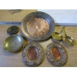 Copper charger and other metalware plaques/plates