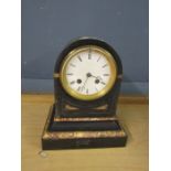 Slate and marble mantle clock