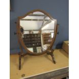 Mahogany inlaid dressing table mirror H66cm approx