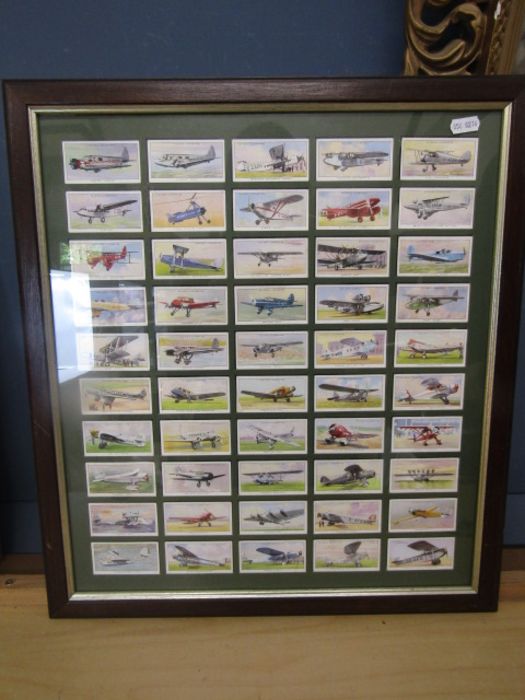 Framed Plane cigarette cards