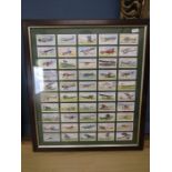 Framed Plane cigarette cards