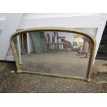 19th Century gilded over mantle mirror 85cm x 135cm approx