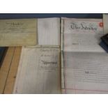 Mixed ephemera to include Indentures, probate forms etc, Royal memorabillia newspapers and