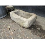 Small stone trough H18cm W45cm D33cm approx