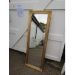 Large bevelled gilt fame wall mirror 54cm x 150cm approx