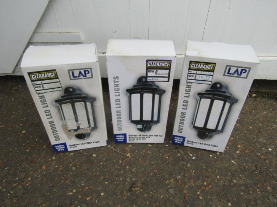 3 Outdoor LED lights boxed and unused