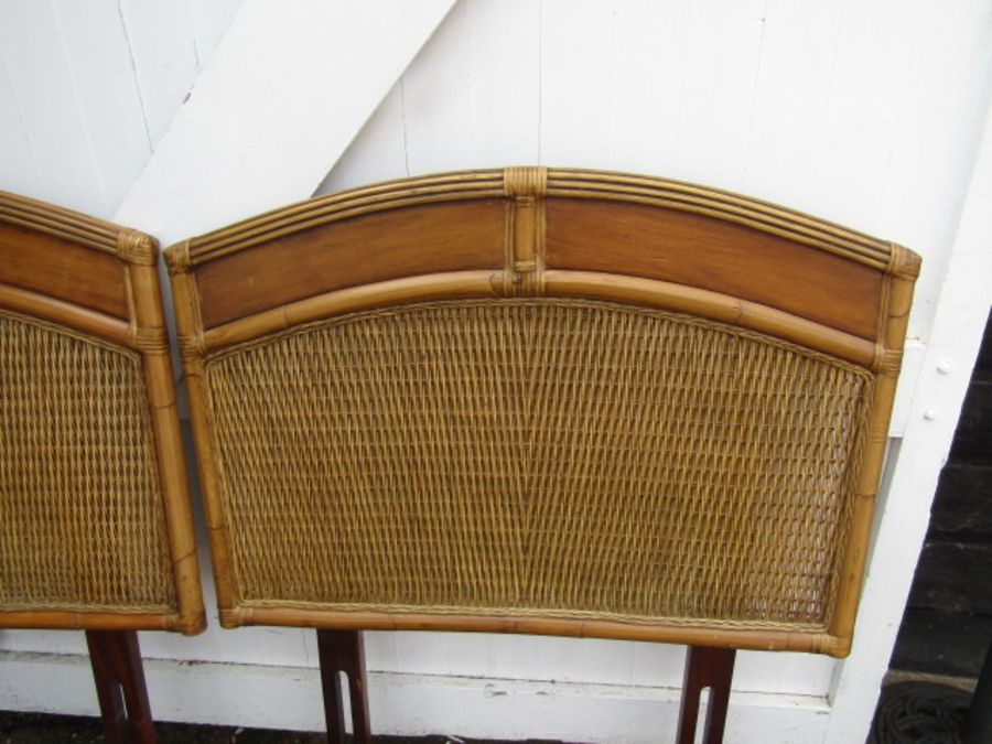 2 rattan single headboards - Image 2 of 2