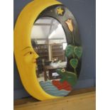 Wooden moon framed mirror