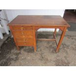 Vintage oak desk with 5 drawers (one missing handle) H74cm W107cm D59cm approx