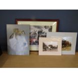 'Raring to go; framed print, Framlingham horse show framed photo, print of a terrier and a photo
