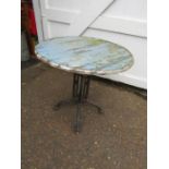 Pub table with cast iron base H74cm Top 77cm approx