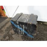 Vintage wooden flour storage box marked North End, Portsmouth, Hants, England H54cm W62cm D44cm