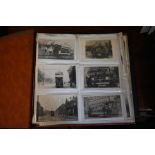 Photograph albums to include a collection of trams, early omnibus vehicles, trains, 1950's