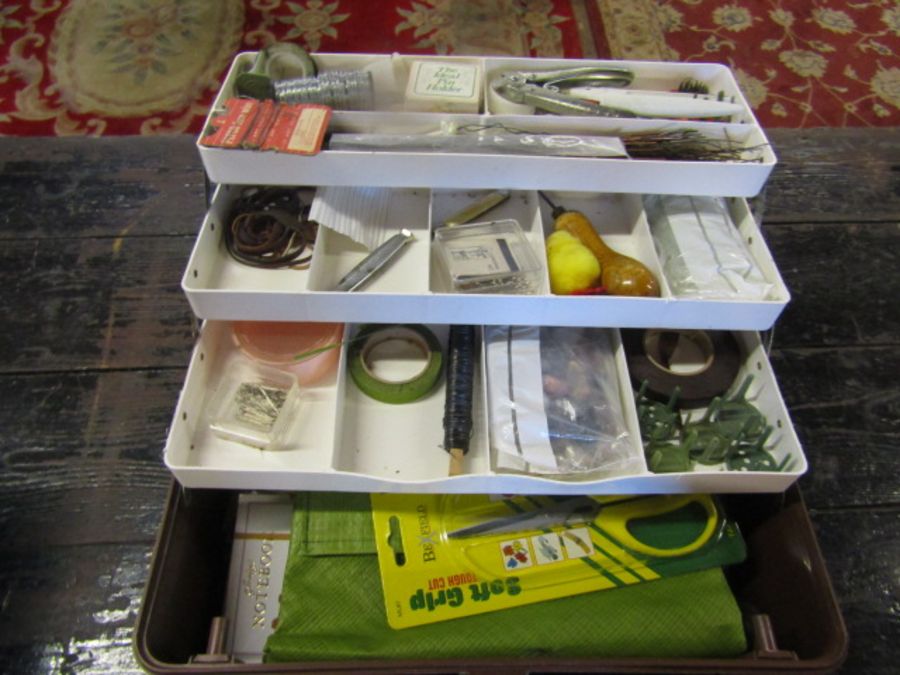 Olympic spinning reel, tackle box with contents a box of vintage reels, weights etc - Image 5 of 5