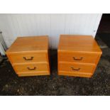 Pair of G-Plan bedside cabinets H48cm W50cm D44cm approx