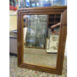 Mirror in a chunky pine frame, mirror has cracked 65x85cm