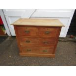 Vintage pine 2 short over 3 long chest of drawers H82cm W91cm D43cm approx