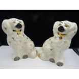 Beswick mantel dogs white with gold gilding