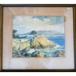 Davis F. Schwartz (American, 1879–1969) watercolour landscape of the Monterey Coastline, signed ``