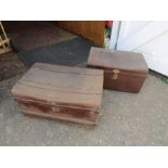 2 Vintage metal trunks