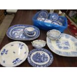 Various blue and white china