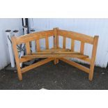 Wooden garden corner seat handmade from 2 headboards