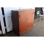 Vintage Triumph metal 2 door cupboard H102cm W90cm D46cm approx