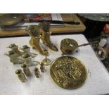 Brass items including vases